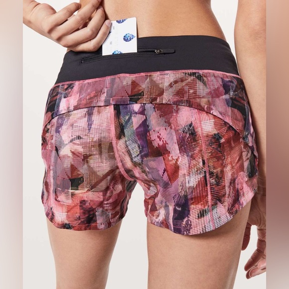 Lululemon Speed Up Short *2.5" Sun Dazed Multi Pink / Super Dark Sz 8! - Picture 2 of 12